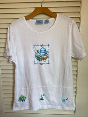 Jane Ashley Garden Embroidered T-Shirt
